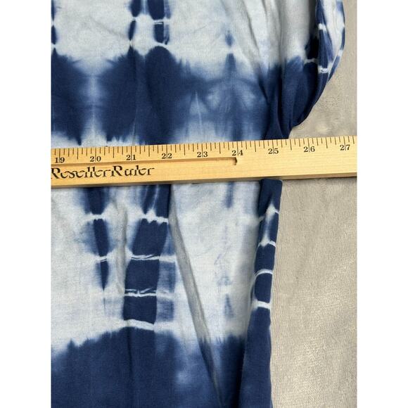 Style & Co Sport Top Womens 2X Blue Tie Dye Short Sleeve Rhinestone Star Pockets - Picture 8 of 10